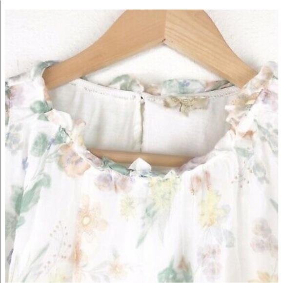 - Giusy made in Italy cold shoulder silk floral top L - Picture 4 of 6